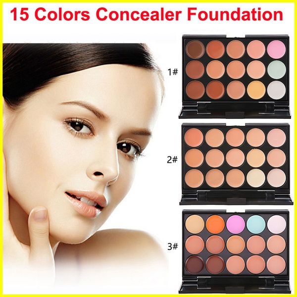 Professionale 15 colori Concealer Foundation Contour Face Cream mini Makeup Palette Tool per Salon Party Wedding Quotidiano DHL spedizione gratuita