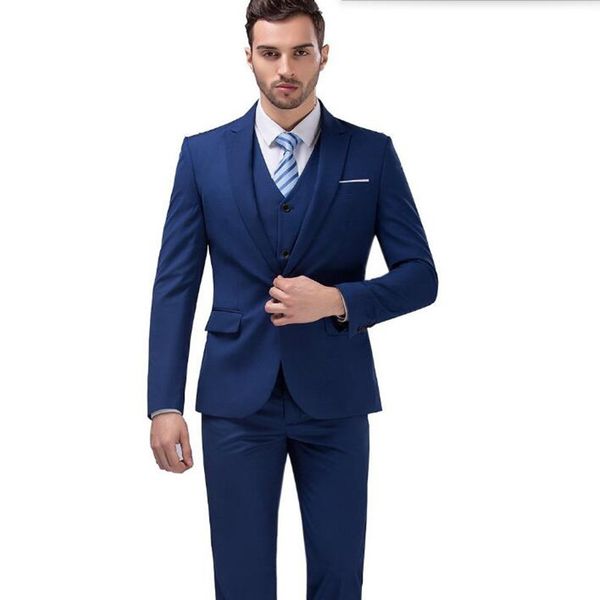 

latest design men suits elegant fashion men wedding suits tuxedos blue lapel one button business formal suits(jacket+vest+pants), White;black