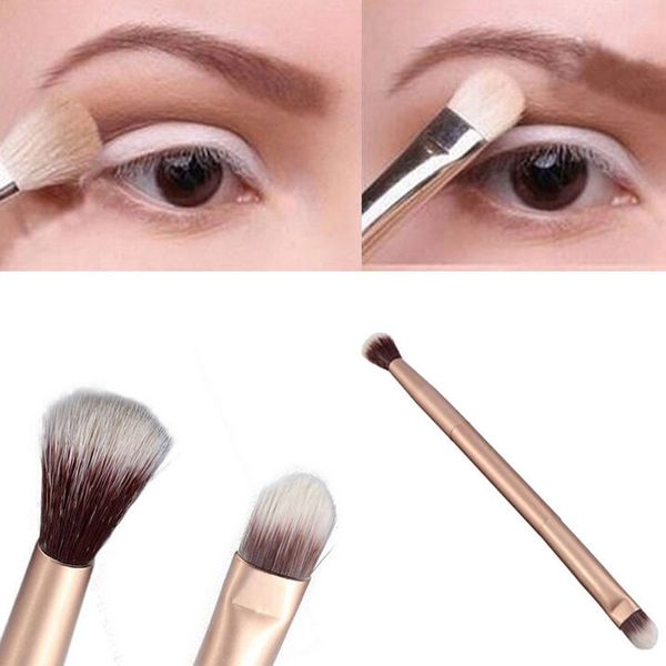 

wholesale- double head cosmetics makeup brushes eyelashes blush elegant bleached mental eye shadow brush professional styling tools mu0084