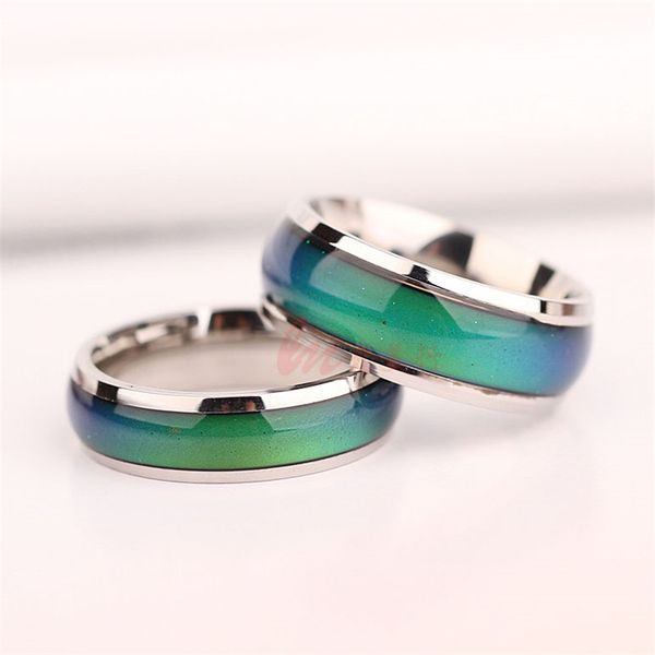 

6mm for man and woman mix size mood ring change color to your temperature ring feeling rings, Silver