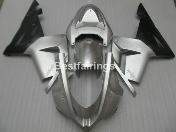 Niedrigerer Preis Motorradteile Verkleidungsset für Kawasaki Ninja ZX10R 04 05 Silber Schwarz Motorradverkleidungsset ZX10R 2004 2005 YT49