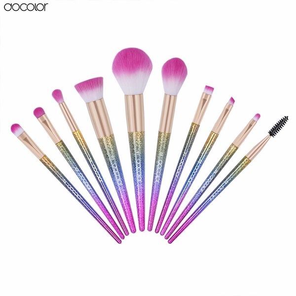 

docolor 10pcs кисти для макияжа fantasy set тональный крем для пудры тени для век овальные наборы кистей gradient color комплект косметическ