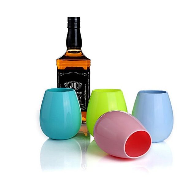 

silicone wine glass stemless cup outdoor cups dishwasher party cups for camping pool picnic cup wine water beer 4 colors