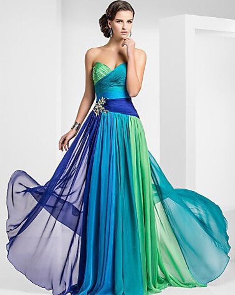 

robe de soiree peacock sweetheart evening dresses 2017 chiffon blue vestido de festa long bandage prom party dresses real ps, Black;red