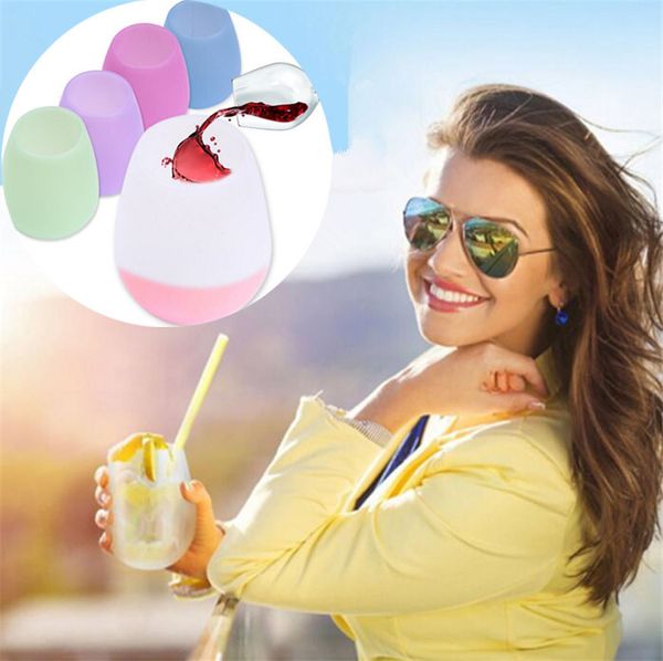 

silicone cups silicone wine glasses unbreakable collapsible stemless cups outdoor camping goblet tools i107