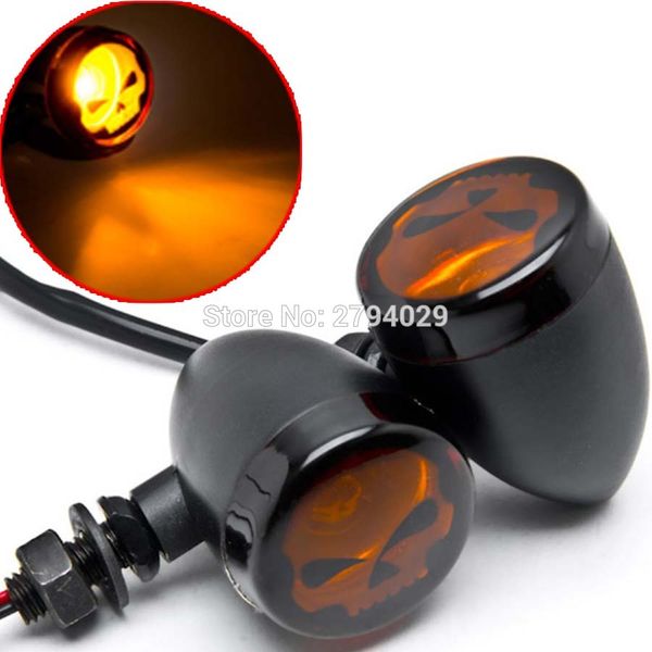 

Мотоцикл череп сигналы поворота скелет поворотный свет подходит для Harley Davidson XL 883