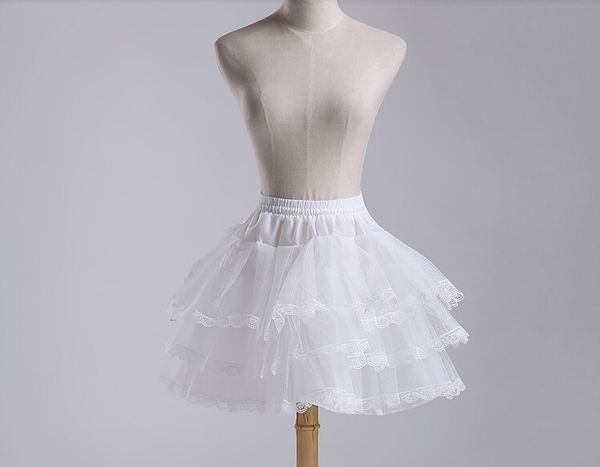 

2017 brand new short подъюбники stock белого hoopless свадебные аксессуары 3 layer crinoline bridal lady girls дети underskirt, White