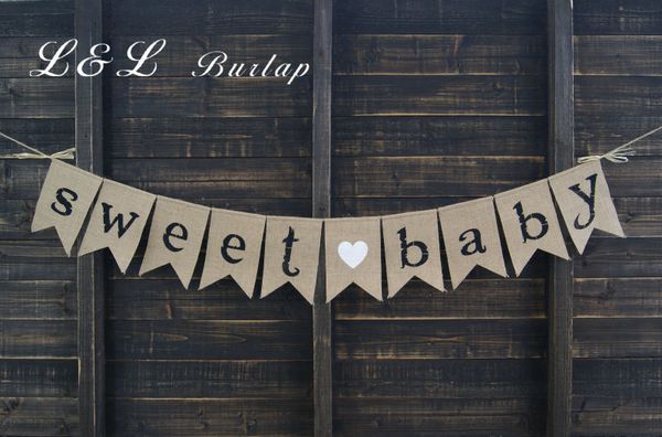 Wholesale Burlap Sweet Baby Bunting Baby Shower Decoration