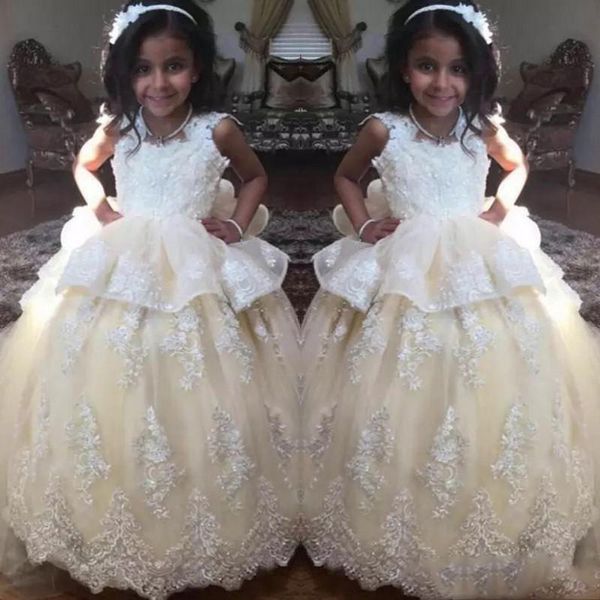 

ivory lace princess girls pageant gowns 2017 backless tiered flower girl dresses for wedding floor length baby birthday party dress, White;blue