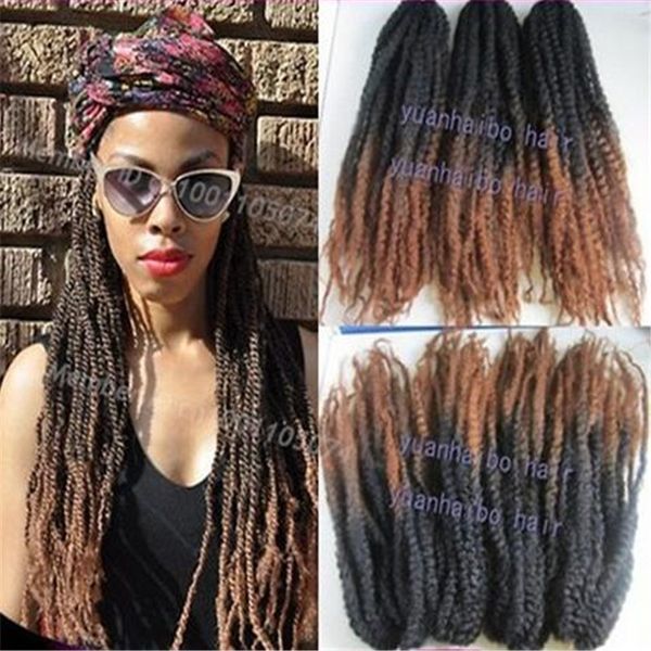 Hot Selling 20 Black Brown Two Tone Color Synthetic Hair Marley