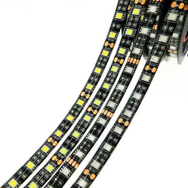 

black pcb led strip 5050 rgb ip65 waterproof dc12v 300led 5m flexible led strip lights 100m lot dhl ing