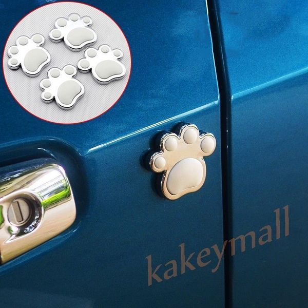 4x Chrome Car Truck Door Body Guard Anti Collision Edge Scratch Protect Animal Cute Footprint Trim Universal Accessories National Auto Parts Oem Auto