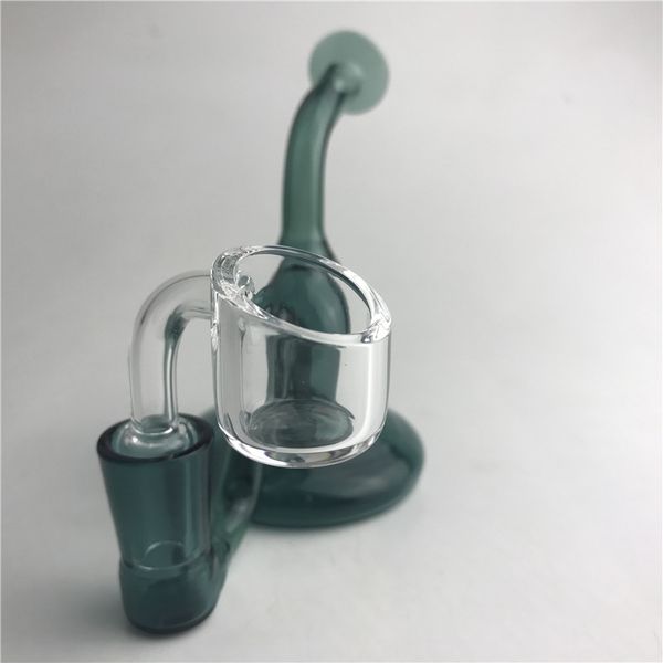 14-mm-Glasbong mit 3 mm dickem L-XL-Quarz-Banger, kuppelloser Nagel, bunte Mini-Glasbohrinseln, Wasserbongs zum Rauchen