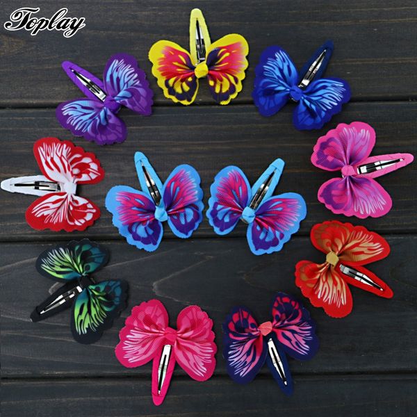

ay 60pcs /lot 2 .6 inch grosgrain ribbon butterfly hair bows with bb hair clips hair pins girls cute ponytail boutique bows