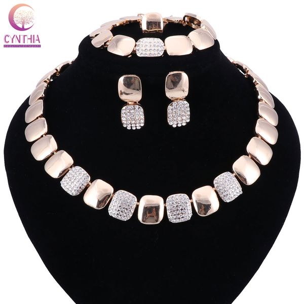 

мода женщины золотой цвет ювелирные наборы ожерелье браслет серьги кольца набор для африканской свадьбы свадебный подарок аксессуары, Black