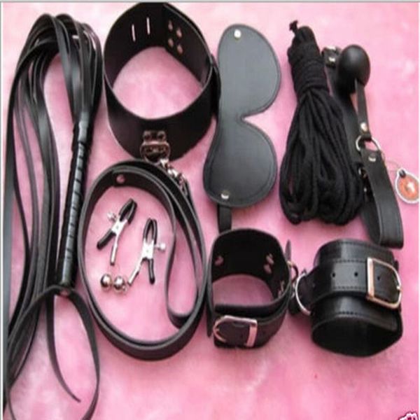 Spielzeug für Erwachsene Paare Adult Fantasy Kit Bondage Handschellen Dessous Fesseln PU-Leder-Sets #R410