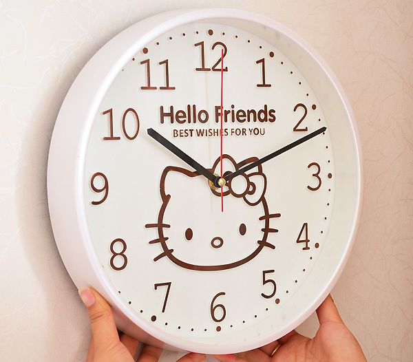 

wholesale- kawaii 12inch hello kitty round shape home wall clock