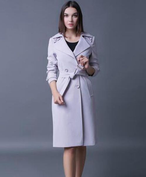 

women in the spring and autumn period and the new boutique show thin long loose trench coat / s-4xl, Black