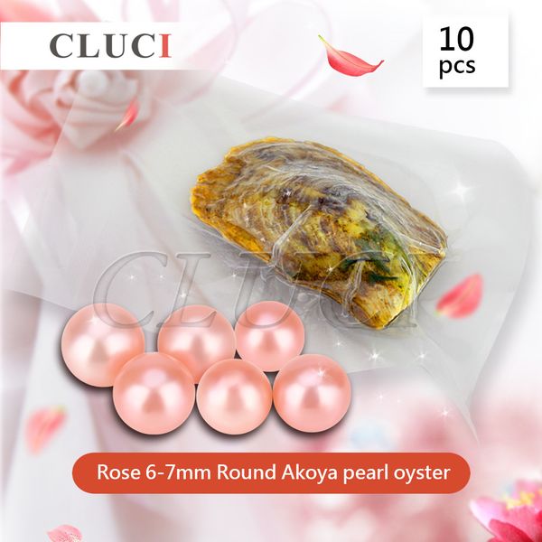 

10pcs Rose Color 6-7mm Akoya Round Cultured Pearl in Oyster Hot Sale