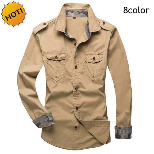 

fashion indoor spring army men's shirts man tooling military cotton solid camisa slim fit long sleeve shirt men's casual shirt, White;black