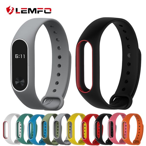 

2017 colorful silicone wrist strap bracelet double color replacement watchband for original miband 2 xiaomi mi band 2 wristbands