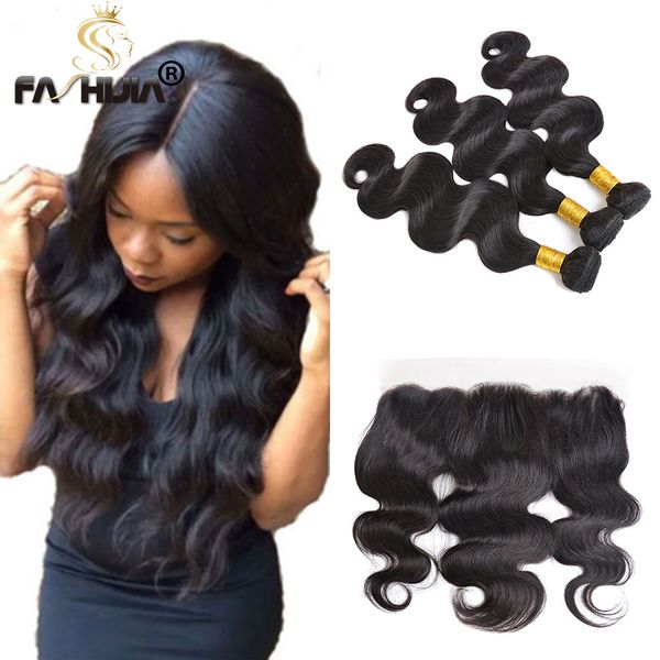 

brazilian body wave with frontal brazillian hair with closure brazilian bundles with closure body wave meche bresilienne cheveux humain, Black;brown