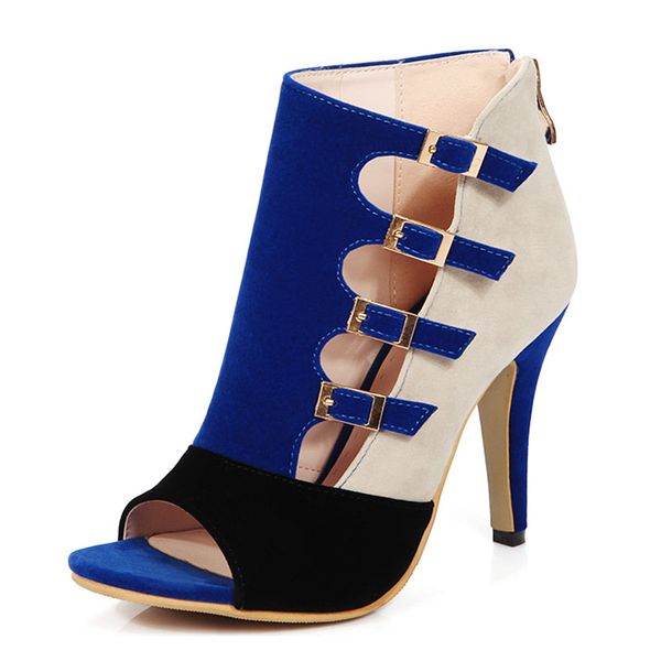 

Женские Сандалии Плюс Размер 33-43 Мода Zip Высокий Каблук Лето Женщины Насос Обувь Ж