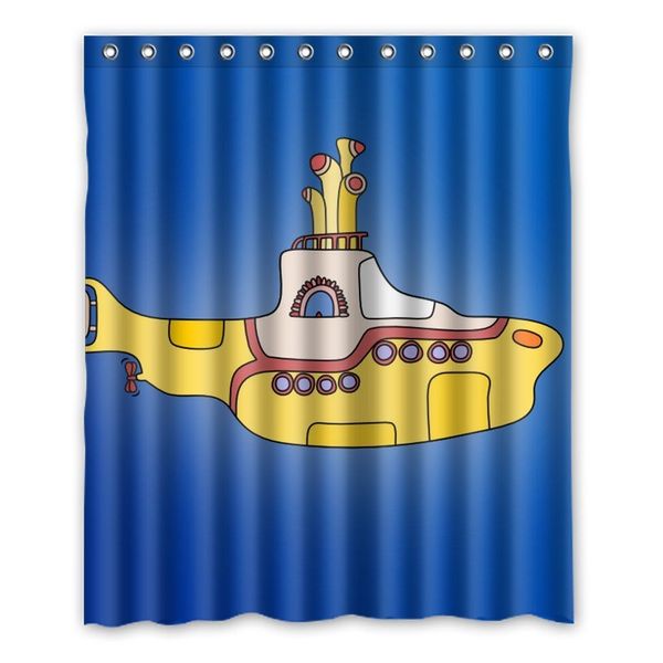 

wholesale- yellow submarine pattern waterproof bathroom curtain waterproof polyester fabric shower curtains,160x180cm curtain