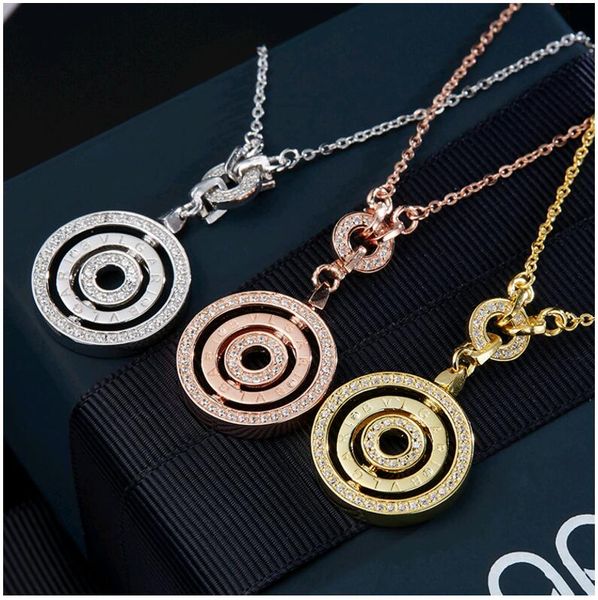 

new solid 925 sterling silver jewelry with rhinestone grade letter round circles pendant necklaces for wedding engagement party
