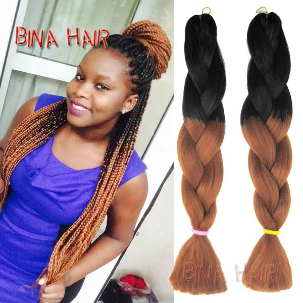 Ombre Synthetic Braiding Hair 24inch Blonde Extensions Xpression