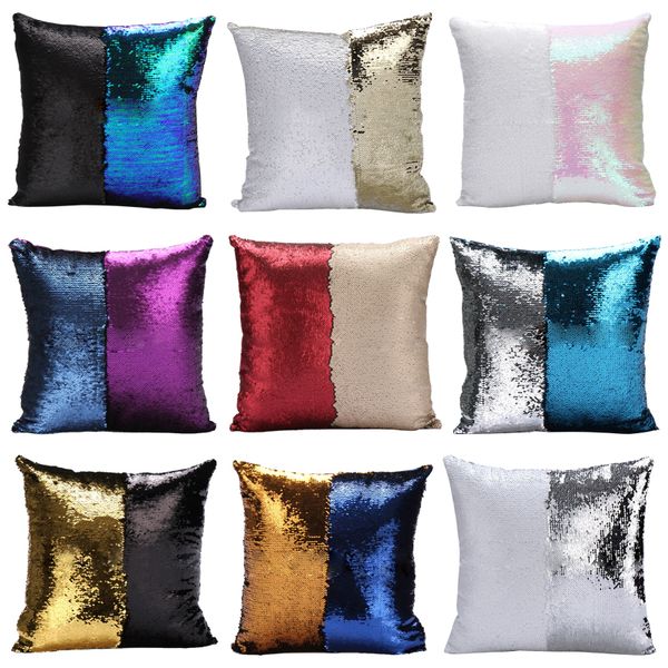

fashion gift magic glamour bright pillow 2 color sequin mermaid pillow covers reversible cushion cover home sofa car-styling decor case 23 c