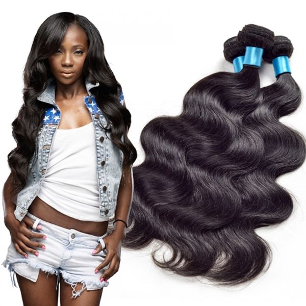 

malaysian body wave hair weave unprocessed human virgin hair weaves 8a quality remy human hair extensions dyeable no shedding 3pcs/lot, Black