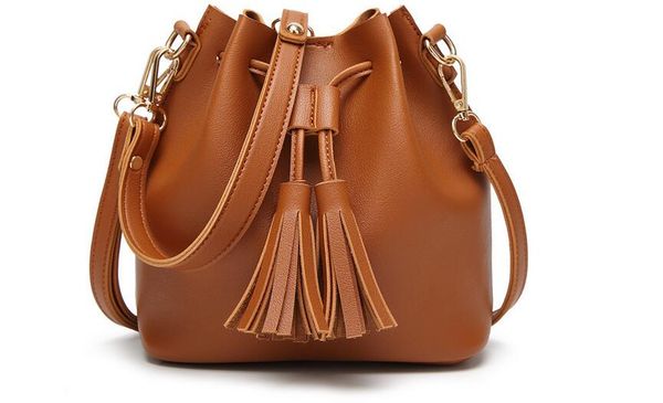 

2017 huapin autumn brown large capacity bucket cosmetic bag