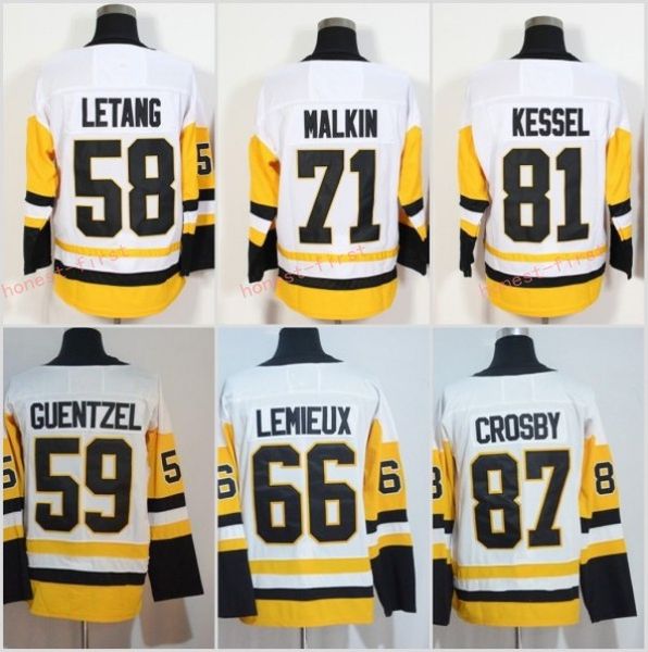 

87 Sidney Crosby Jersey 2018 New 71 Evgeni Malkin 81 Phil Kessel Jerseys Ice Black White 72 Patric Hornqvist 58 KRIS LETANG