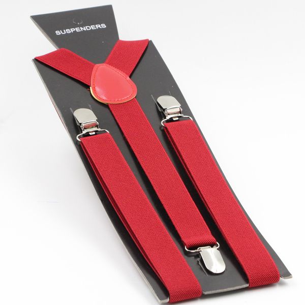 

wholesale-mens suspenders y-back adjustable suspender clip-on elastic brace women belts straps 40 colors 2.5x100cm, Black;white