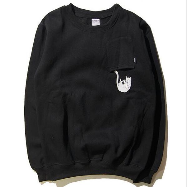 

wholesale- autumn winter sweatshirts long sleeve casual thick sweatshirt cotton clothing hip hop hoodies, Black