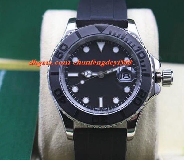 

fashion luxury 40mm black dial 18kt white gold 116655 brand new in box automatic movement mechanical men watches quality, Slivery;brown