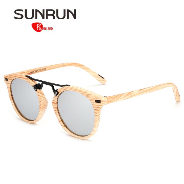 

wholesale- sunrun polarized sunglasses men/women brand designer vintage glasses round sun glasses for women polarized y9928, White;black