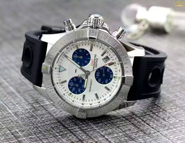 

men steel mens black leather quartz watches working btime movement chronograph wristwatches fashion designer satch stainless nxjdn, Slivery;brown