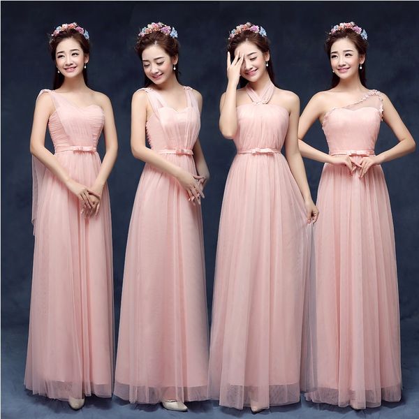 

2017 new summer sweetheart 5 color tulle long a-line bridesmaid dresses wedding sleeveless party dress custom made, Blue;red