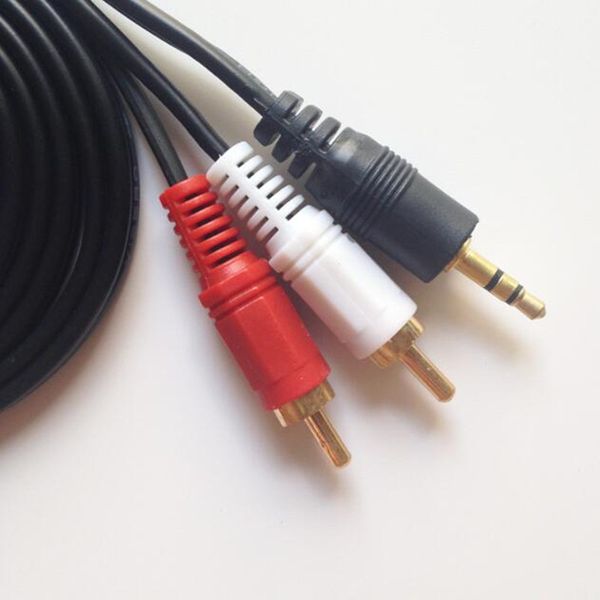 

3m 2 rca to aux cable 3.5 mm male jack to av 2 rca male audio cable cord for dvd mp3 tv speakers computer usz137