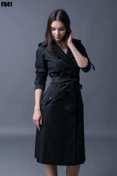 

women in the spring and autumn new han edition boutique fashion long raglan big yards trench coat / s-4xl, Black