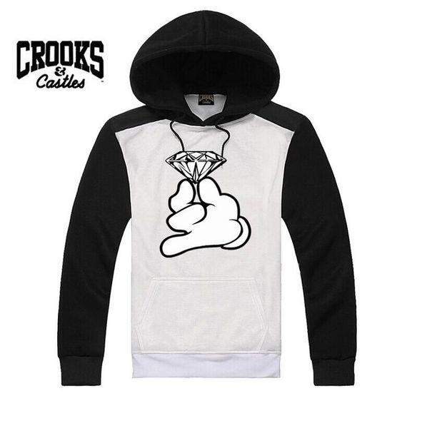 

s-5xl c1266 new design causal mens crooks and castles hoodies, sweatshirts male fashion sportswear man outdoor sports, Black