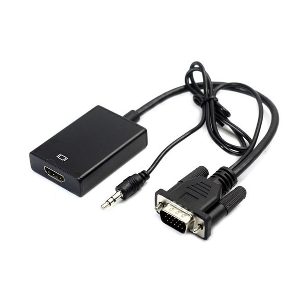 

vga to hdmi converter adapter output 1080p hd+audio tv av hdtv video cable converter adapter
