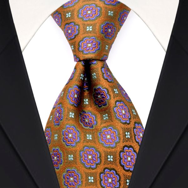 

c32 silk handmade jacquard khaki yellow 100% neckties ties woven brand dots multicolor wholesale shipping mens new qettu, White;black