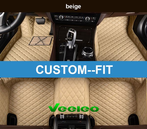 

Veeleo + Custom Fit 6 Цветных Кожаных Автомобильных Ковриков для BMW-M1 / M3 / M4 / M5 / XM5 / XM6 Водоне