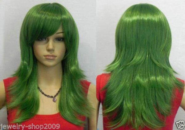New Cosplay Long Dark Straight Fashion Wig Bald Cap Wig