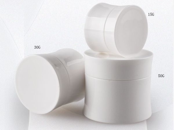 

500 x 15g 30g 50gwhite black mall empty co metic refillable bottle pla tic eye hadow makeup face cream jar pot container