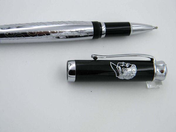 

metal new gift office beethoven pattern design classic characters silvery relief avatar rollerball pen, Blue;orange