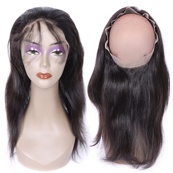 

360 Lace Frontal Closure Straight Human Hair 22*4*2 Lace Frontal With Baby Hair Natural Hairline Adjustable Strap No Shedding No tangle